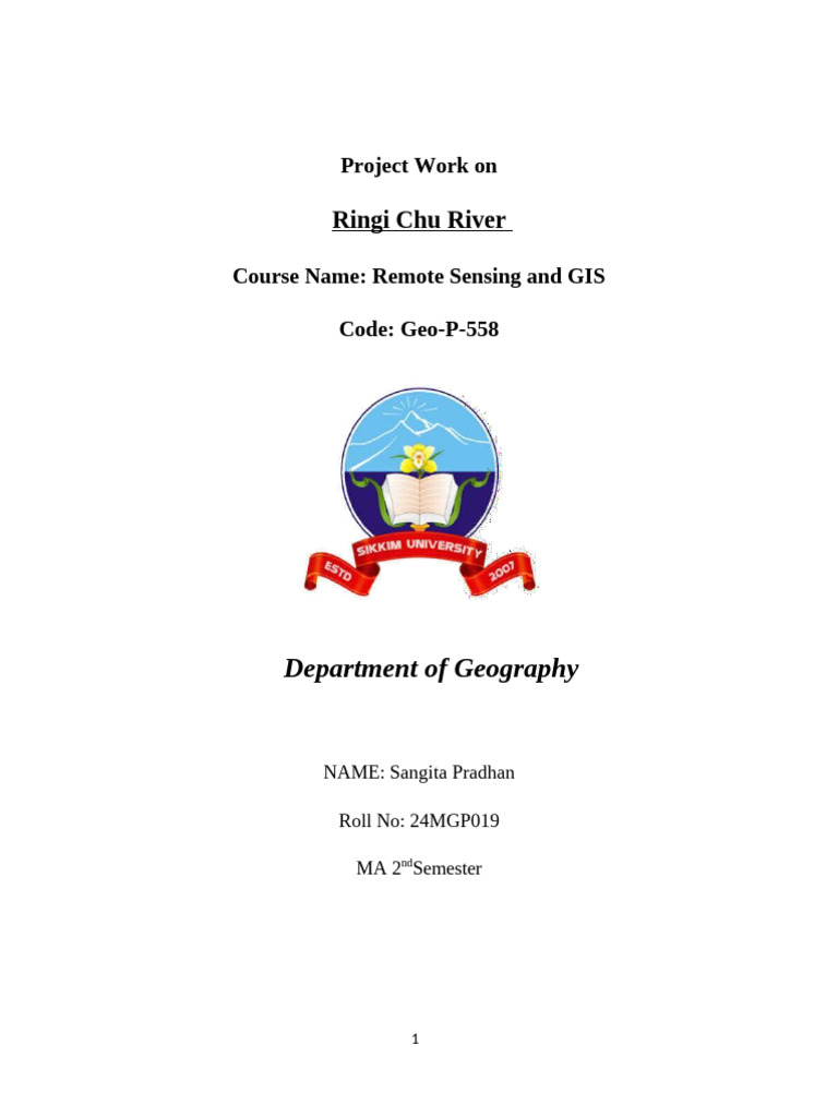 Ringi Chu River Watershed Analysis | PDF | Drainage Basin | Stream