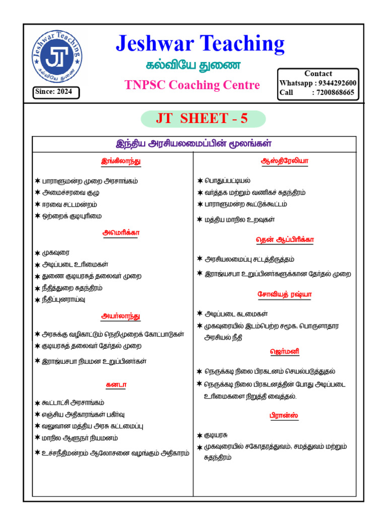 JT Sheet - 5 | PDF
