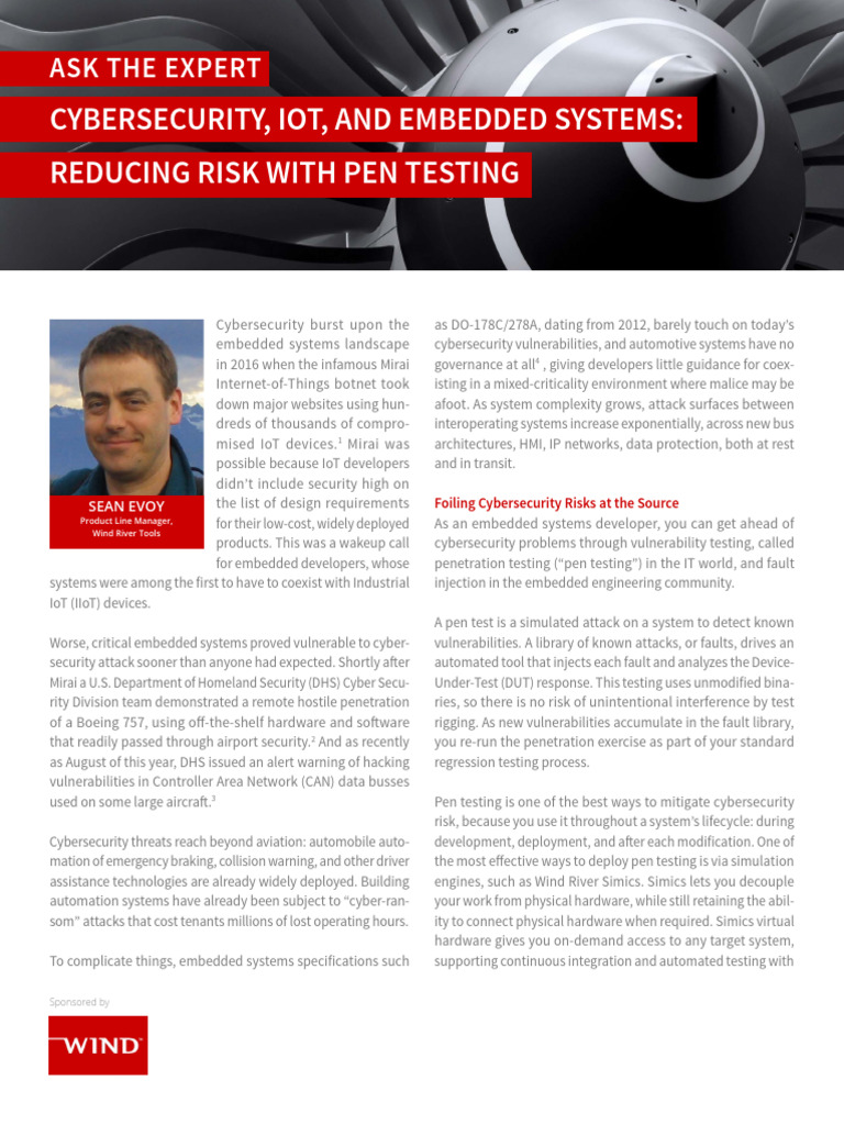 Cybersecurity in Embedded Systems: Pen Testing | PDF | Computer ...