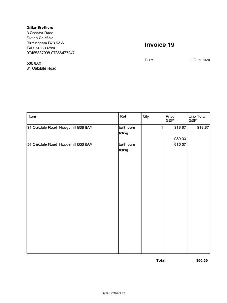 Invoice 19 | PDF