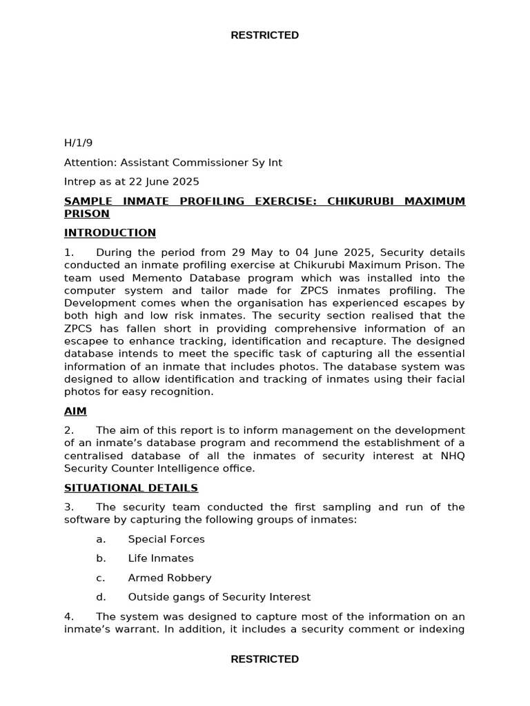 Inmate Profiling System Development Report | PDF | Databases ...