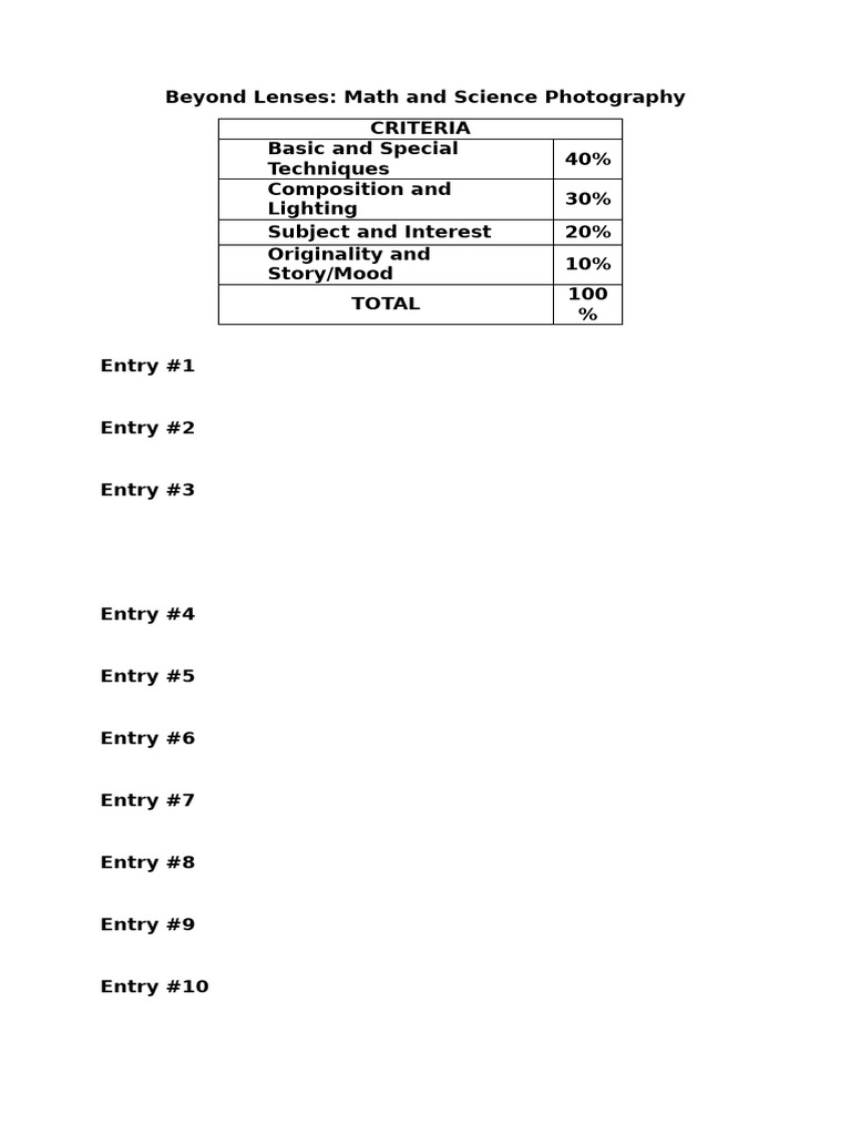 Photography Techniques in Math and Science | PDF