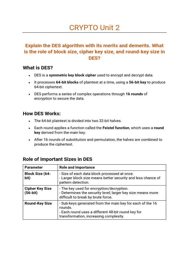 DES vs AES: Key Features and Modes | PDF | Encryption | Secure ...