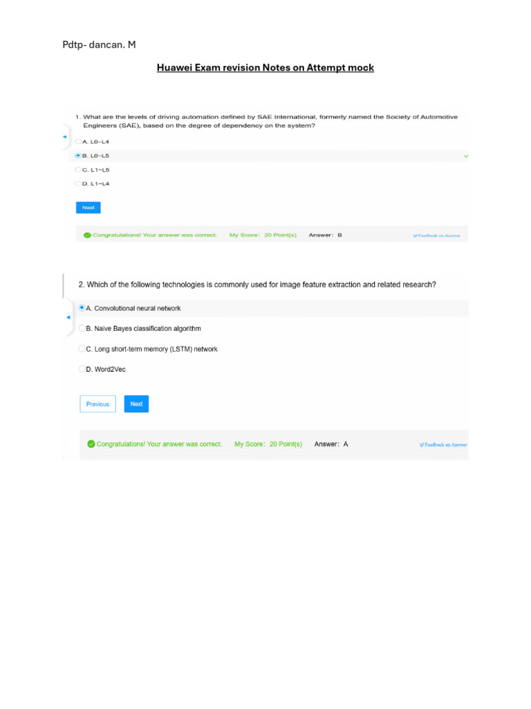 Exam Attempt 1 Huawei | PDF