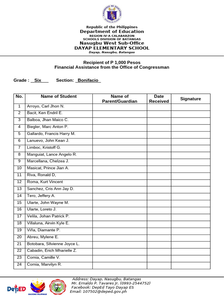 Assistance Form | PDF