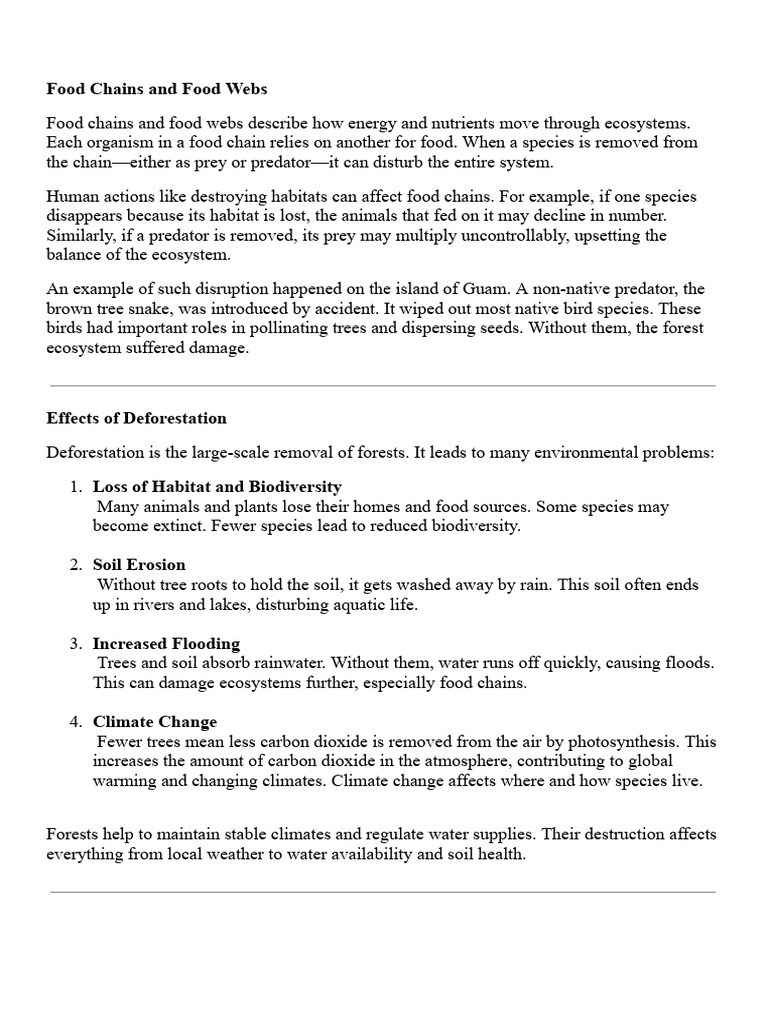 Impact of Deforestation on Ecosystems | PDF | Eutrophication | Climate ...