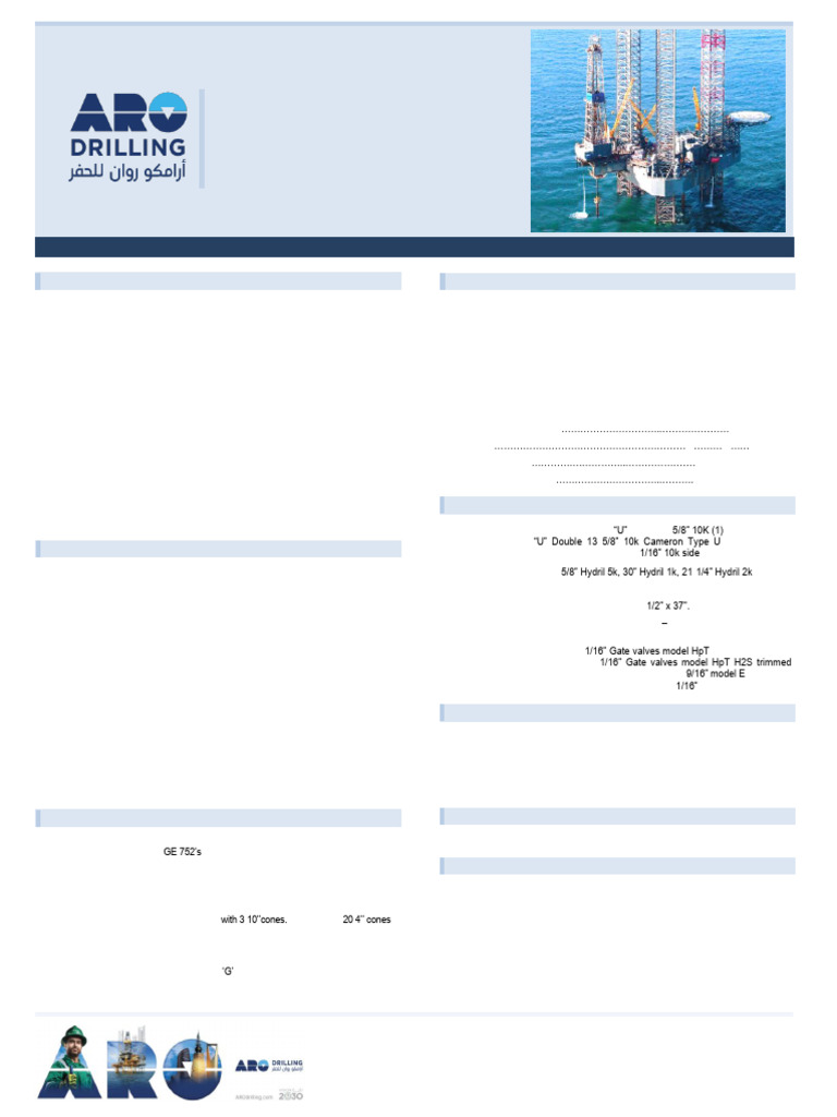 ARO Drilling - Gilbert Rowe - Rig Specification (Rev.00!01!08-2019) | PDF