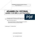 Convocatoria Asamblea Vecinal