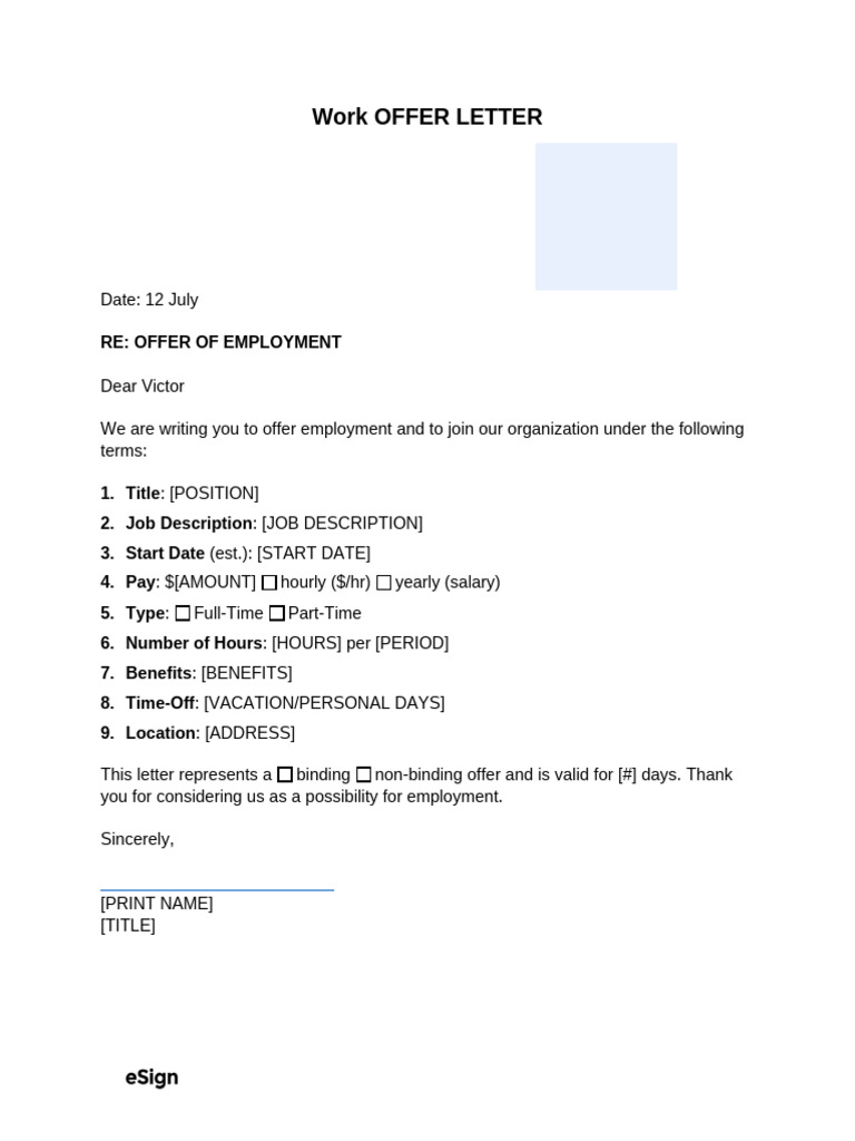 Employment Offer Letter | PDF
