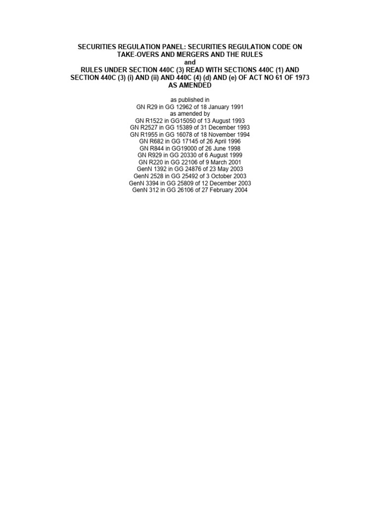 Securities Regulation Code Overview | PDF | Offer And Acceptance ...