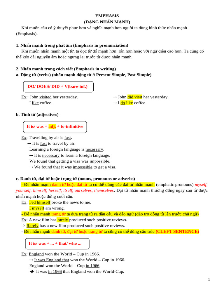 Understanding Emphasis in English | PDF | Linguistics | Linguistic ...