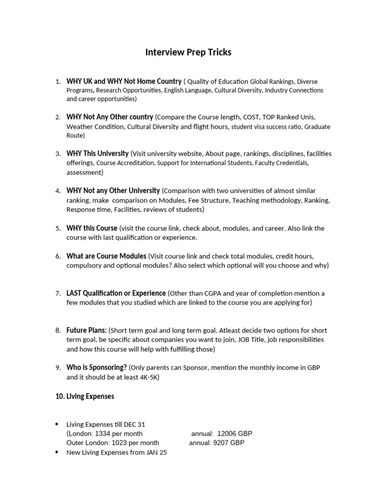 UK Study Interview Preparation Guide | PDF | Digital Marketing ...
