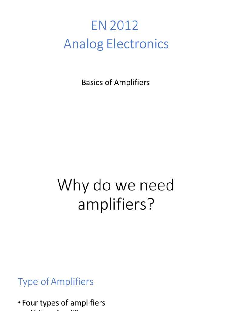 Understanding Amplifiers: Types & Basics | PDF | Amplifier ...
