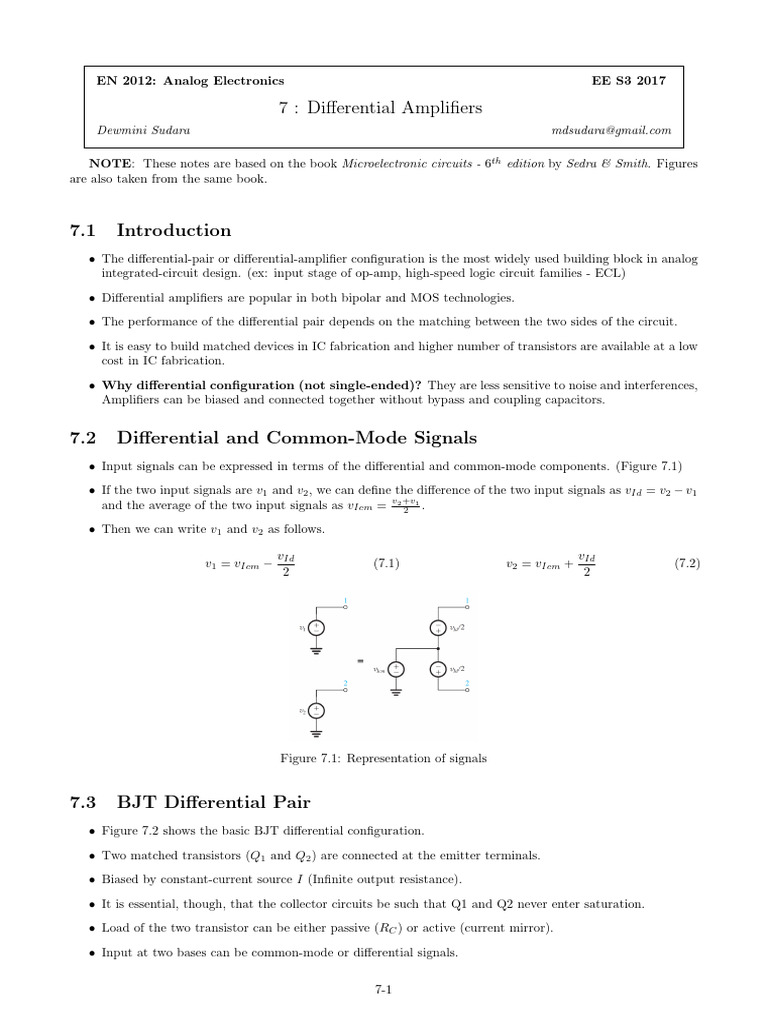 Understanding Differential Amplifiers | PDF | Bipolar Junction ...