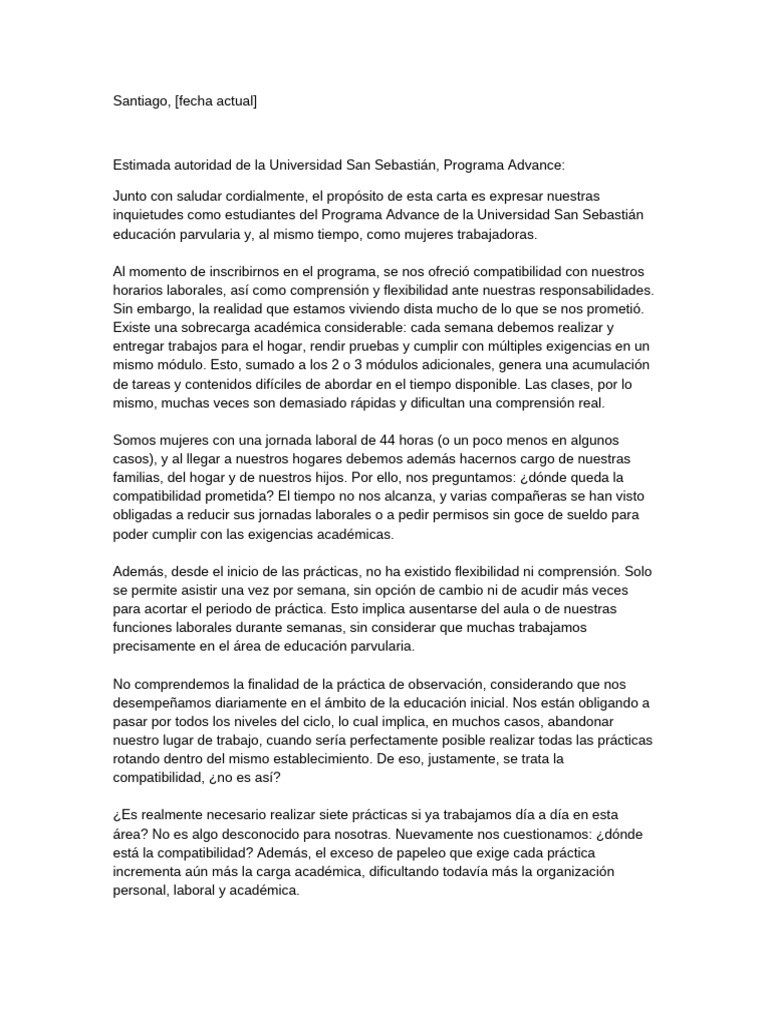 Inquietudes de Estudiantes del Programa Advance | PDF | Educación de la ...