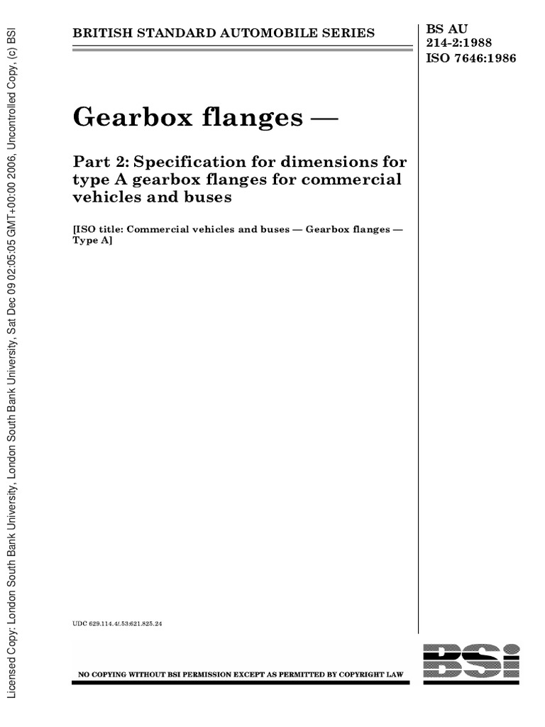 ISO 7646 Gearbox Flanges Standard | PDF | Engineering Tolerance ...