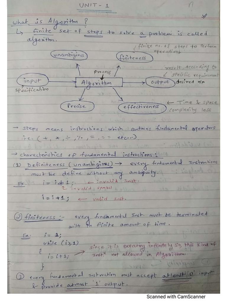 ADA Unit 1 Notes 1 Algo and Properties | PDF