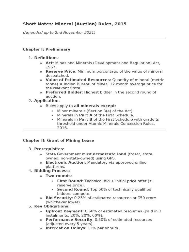Mineral Auction Rules Overview 2015 | PDF | Auction