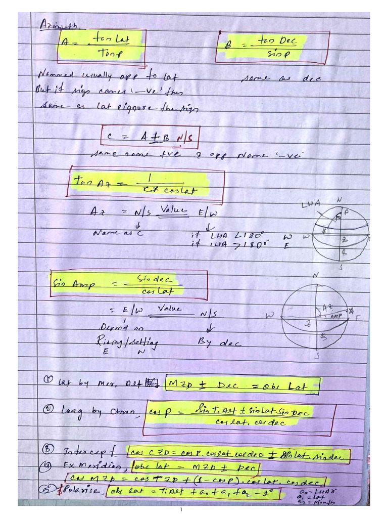 Formula For Navigation Paper | PDF