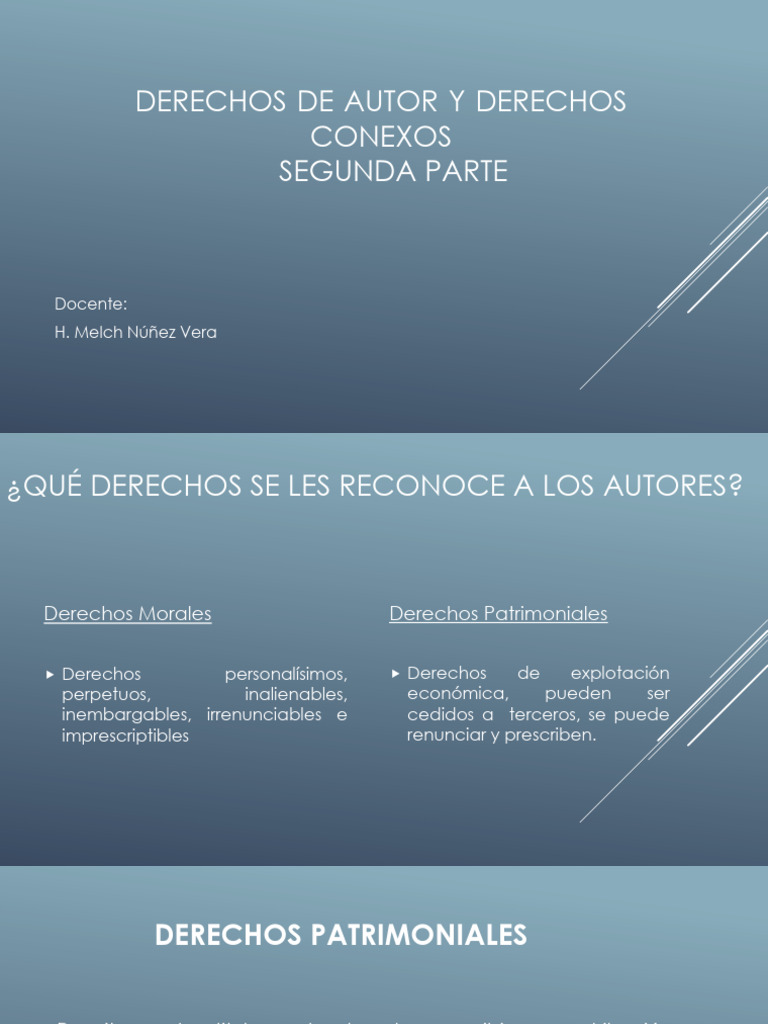 Derechos de Autor: Morales y Patrimoniales | PDF | Derechos de autor ...