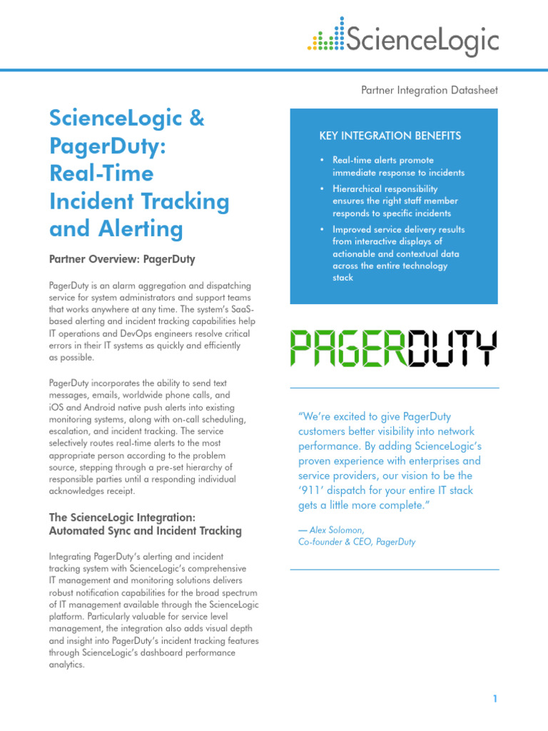 Sciencelogic Datasheet Partner Integration Pagerduty | PDF ...