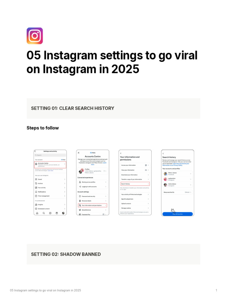 Instagram Settings | PDF