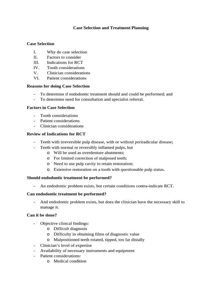 Endodontic Case Selection Guide | PDF | Sterilization (Microbiology ...