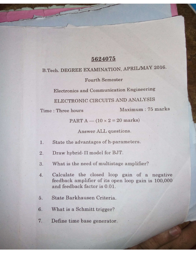 Pondichery University Eca Question Paper | PDF