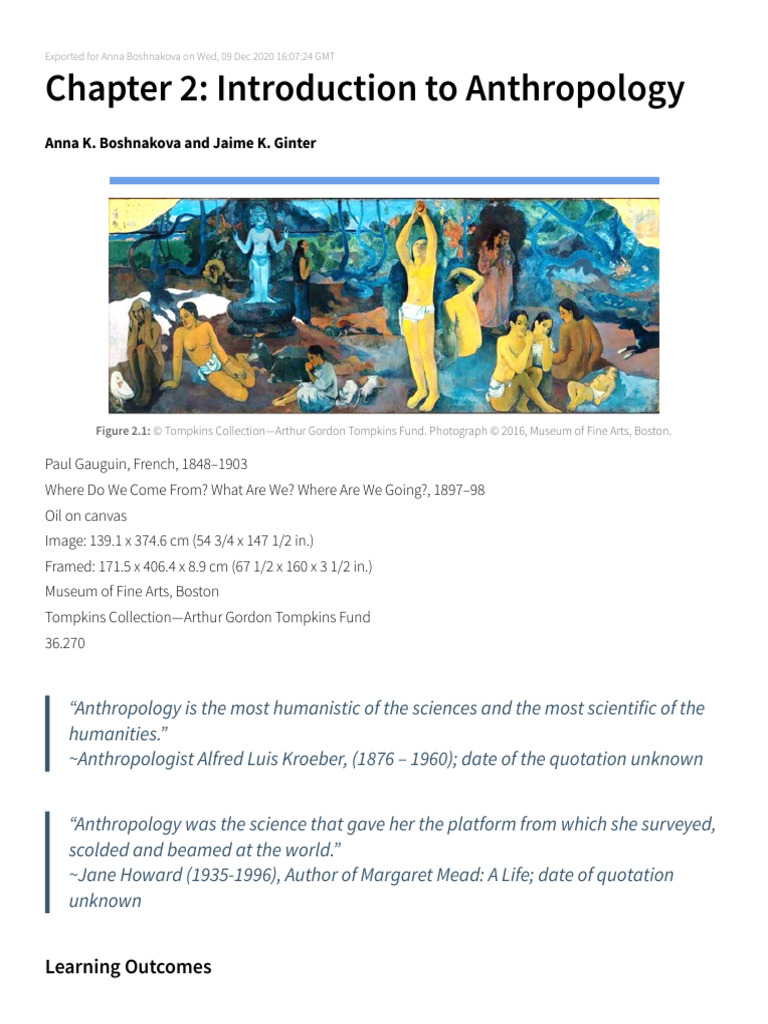 Introduction to Anthropology Overview | PDF | Anthropology | Archaeology