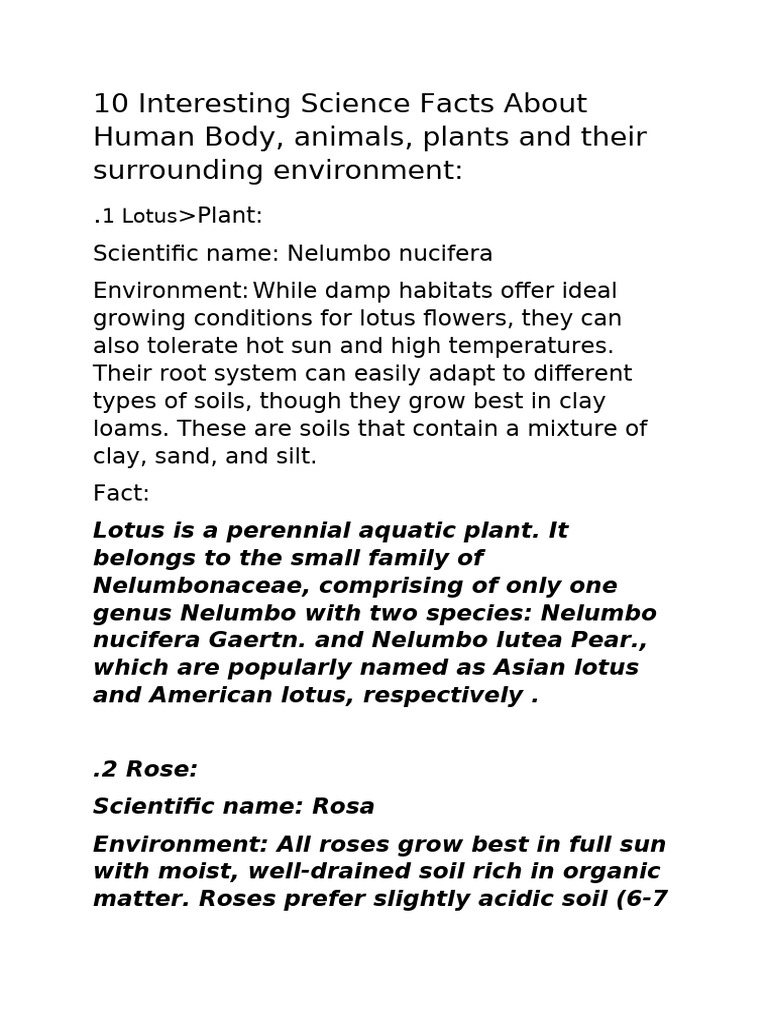 Fascinating Facts About Plants and Animals | PDF | Lion | Tiger