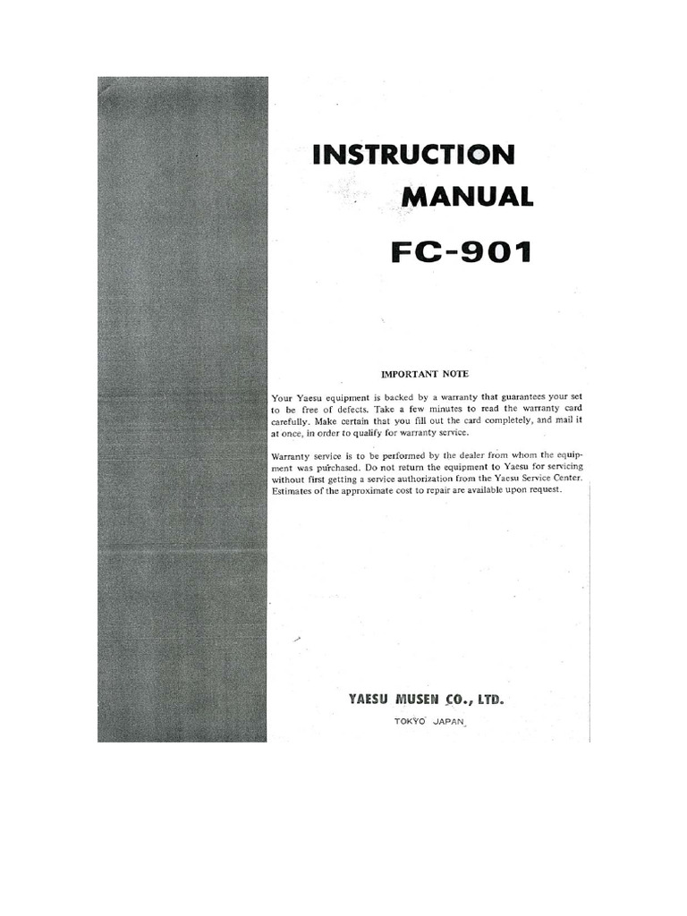 Yaesu FC 901 User Schematics ID14852 | PDF