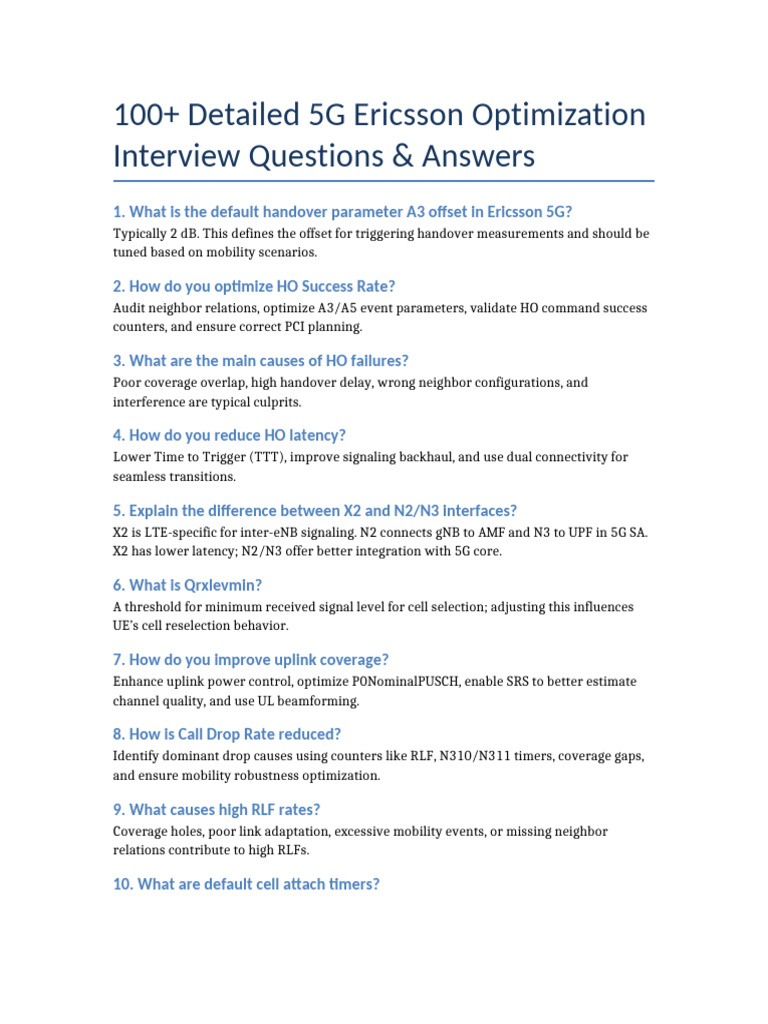 5G Ericsson Troubleshooting Guide | PDF | Performance Indicator | Computing