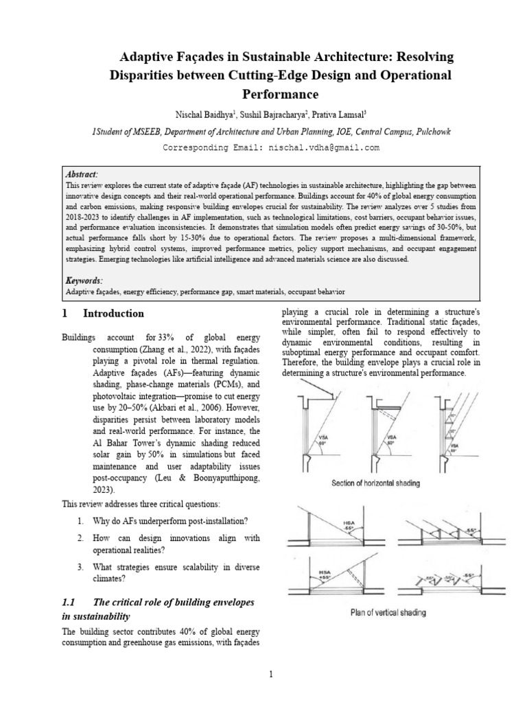 Adaptive Façades: Bridging Design and Performance | PDF | Energy ...