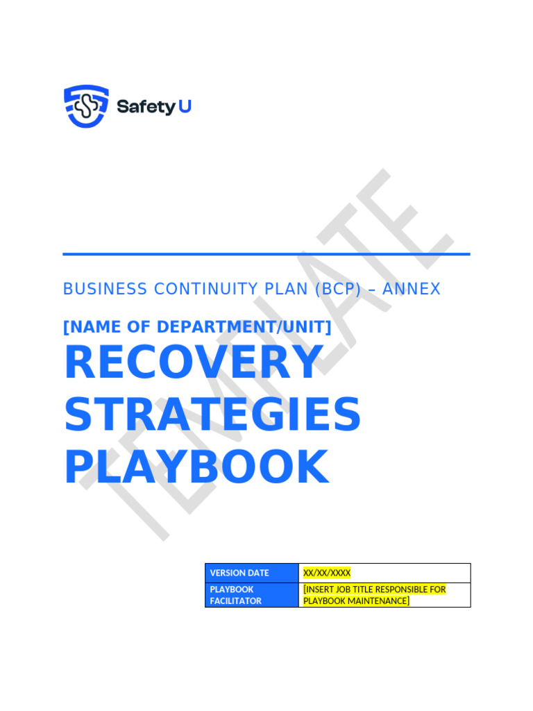 BCP Recovery Strategies Playbook | PDF | Internet