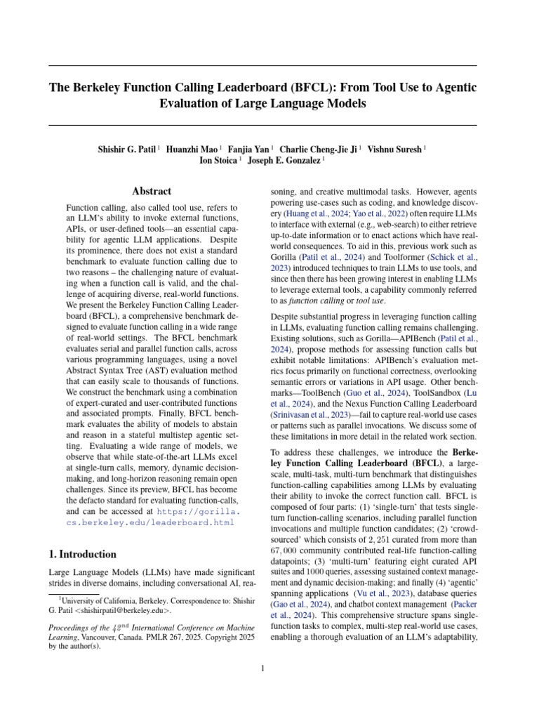 Berkeley Function Calling Leaderboard | PDF | Computer Programming ...