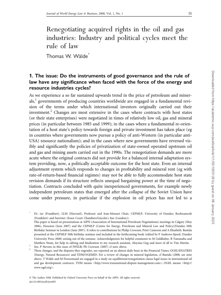 Renegotiating Oil and Gas Rights | PDF | Treaty | Taxes