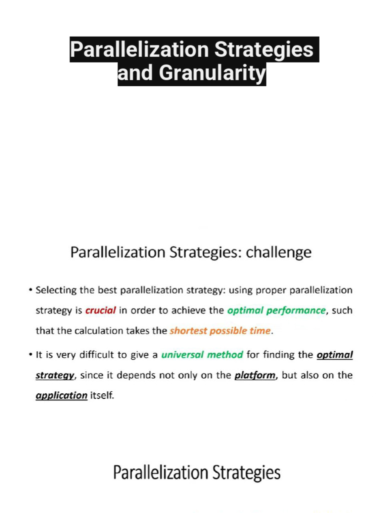 Parallelization Strategies and Granularity | PDF