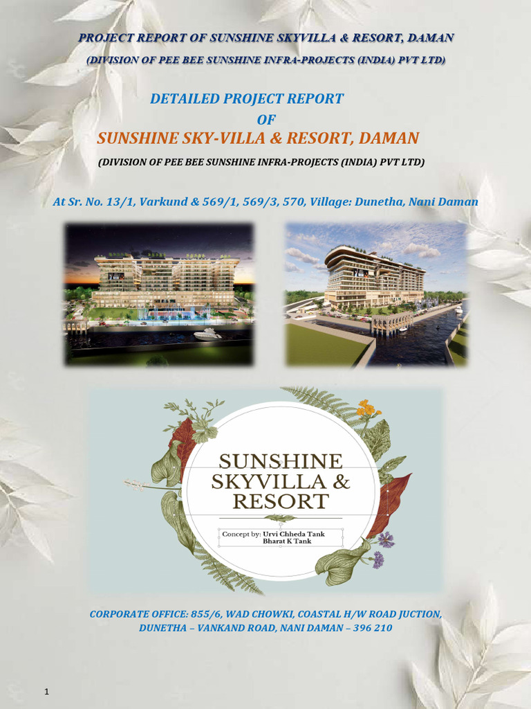 Sunshine Sky Villa & Resort Project Report | PDF | Resort | Tourism