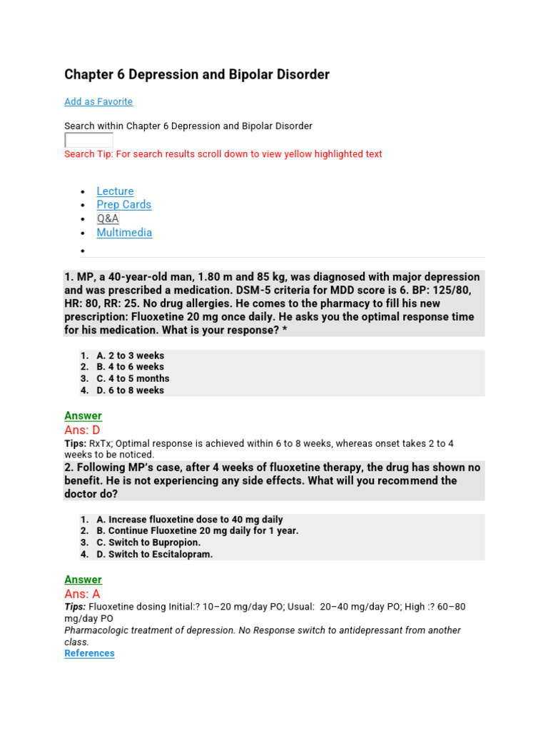 Depression and Bipolar Disorder Insights | PDF | Antidepressant ...