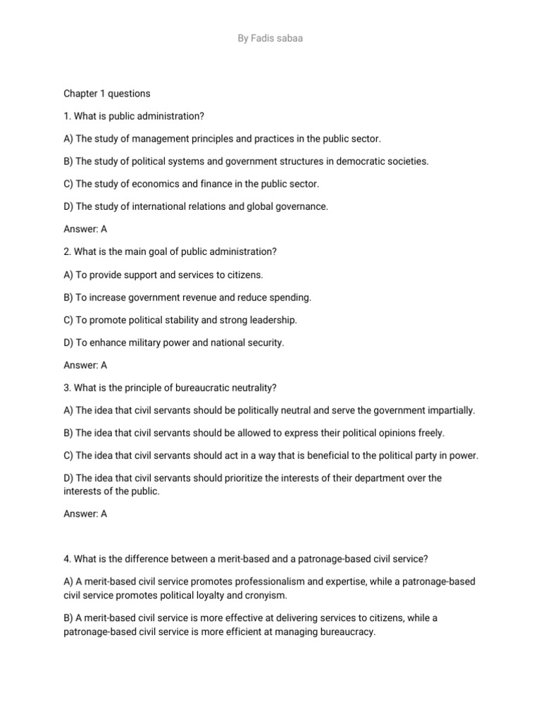 Key Concepts in Public Administration | PDF