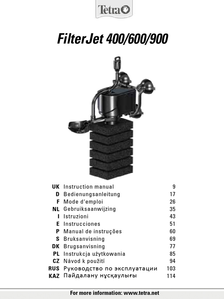 FilterJet 400/600/900 User Manual | PDF | Pump | Mains Electricity