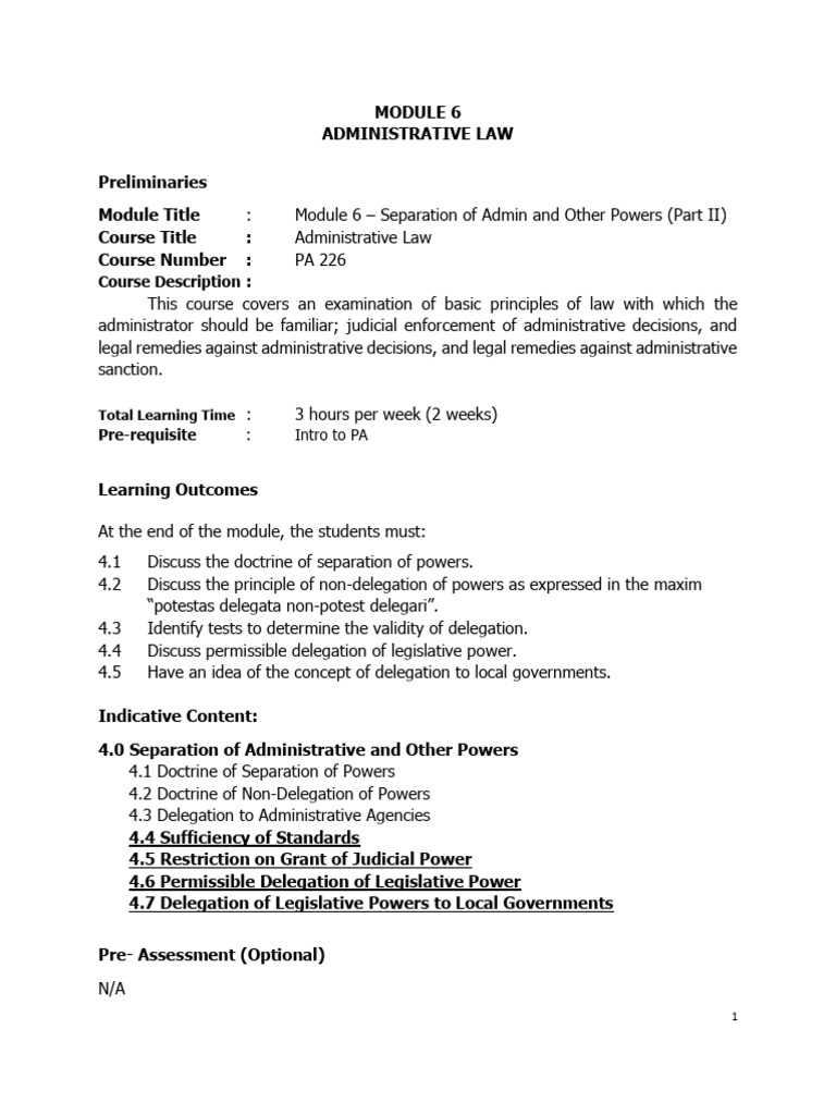 Separation of Administrative Powers | PDF | Government | Justice