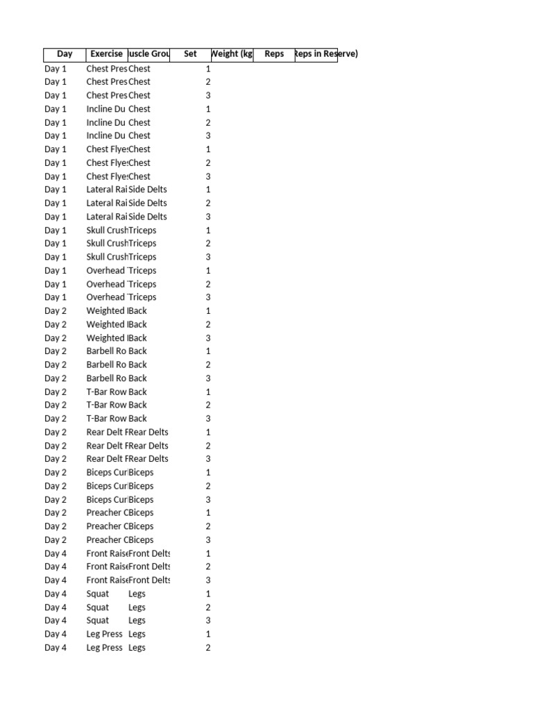 Workout Progress Tracker | PDF | Physical Fitness | Musculoskeletal System