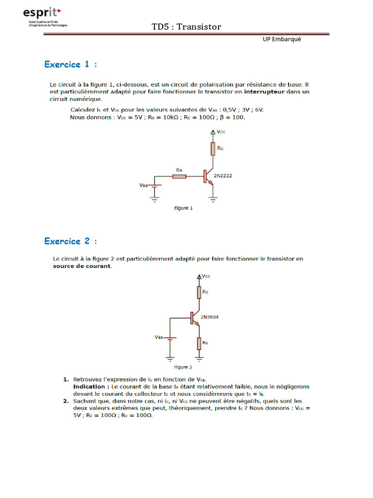 TD5 : Analyse du Transistor | PDF
