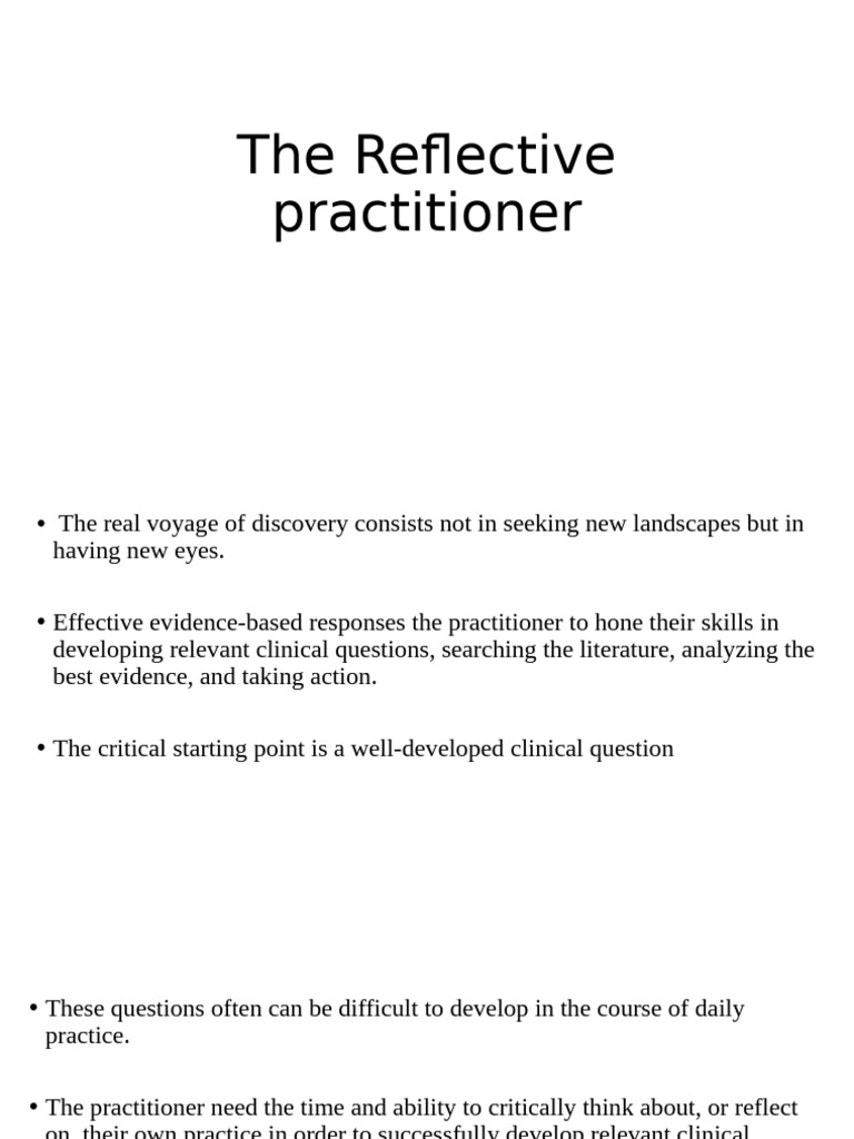 EBP Reflective Process | PDF | Experience | Evidence Based Practice
