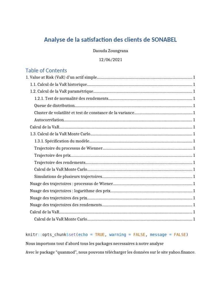 Analyse de la VaR de l'action Apple | PDF | Mathématiques appliqués ...