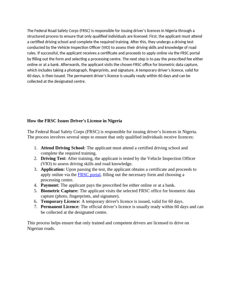 The Federal Road Safety Corps | PDF