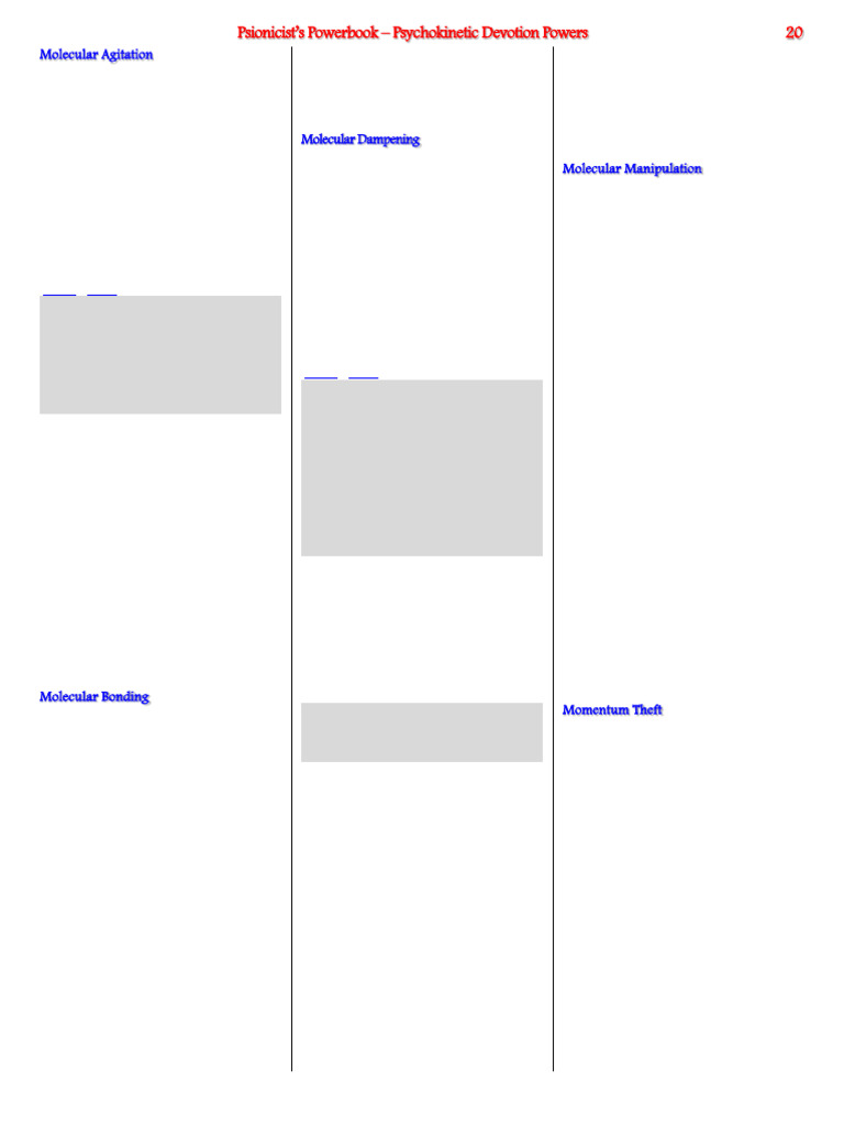 Psionicist's Powerbook 3.0-28 | PDF | Metals | Materials