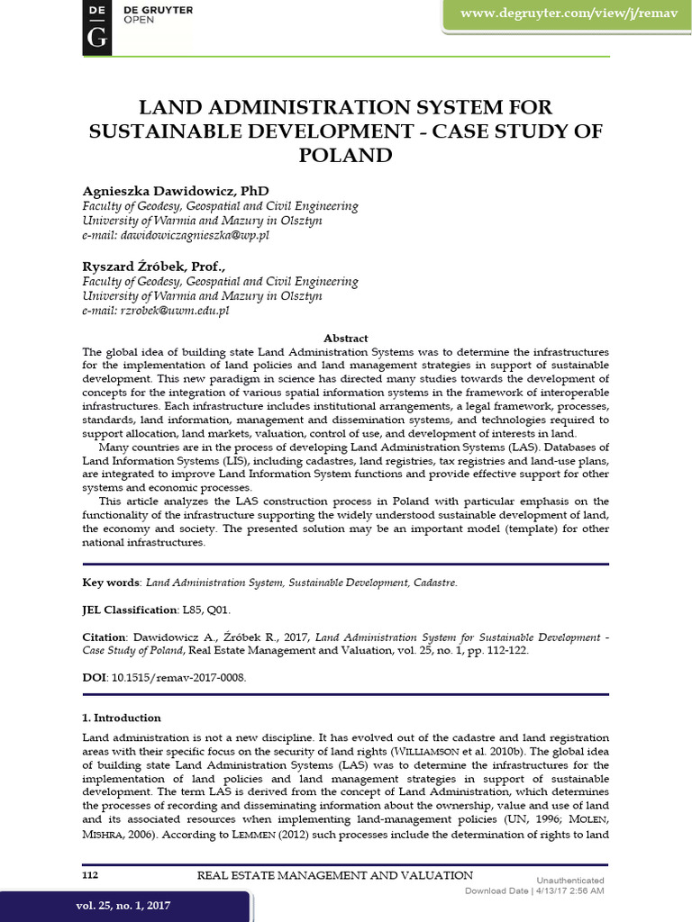 Land Administration System For Sustainable Develop | PDF ...