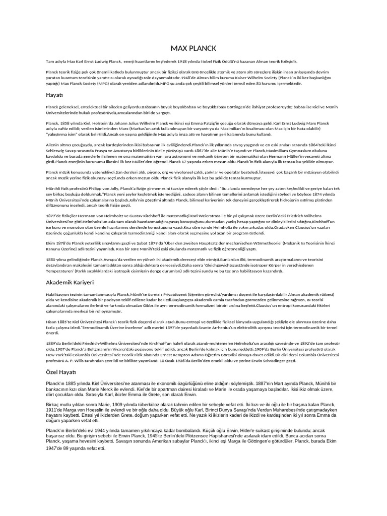 Max Planck | PDF